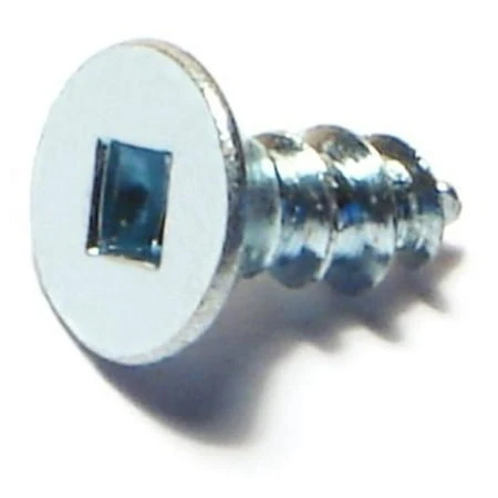 #10 X 1/2 Zinc Plated Steel Square Drive Flat Head Sheet Metal Screws