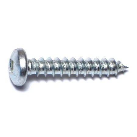 #12 X 1-1/4 Zinc Plated Steel Square Drive Pan Head Sheet Metal Screws