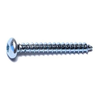 #10 X 1-1/2 Zinc Plated Steel Square Drive Pan Head Sheet Metal Screws