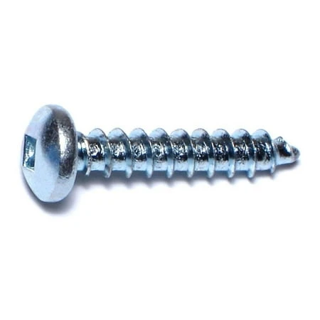#10 X 1 Zinc Plated Steel Square Drive Pan Head Sheet Metal Screws