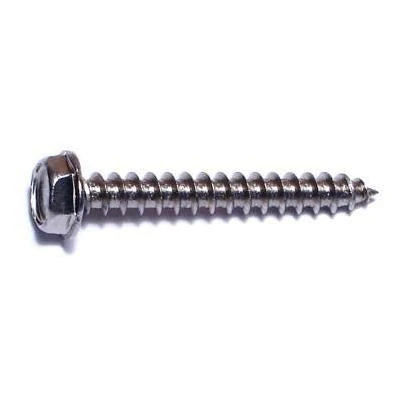 #10 X 1-1/2 Stainless Steel Slotted Hex Washer Head Sheet Metal Screws - 18-8 Grade