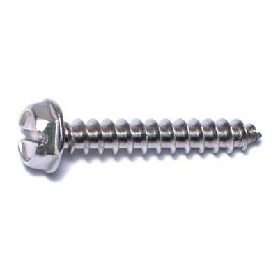 #10 X 1-1/4 Stainless Steel Slotted Hex Washer Head Sheet Metal Screws - 250 Count