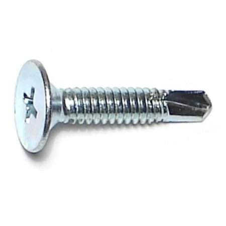 #10-24 X 1 Zinc Plated Steel Phillips Wafer Self-drilling Screws - 100 Count