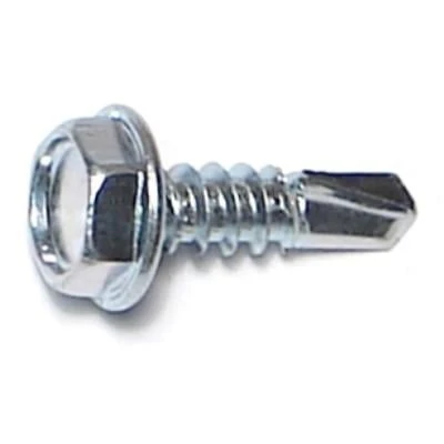 #10-16 X 5/8 Zinc Plated Steel Hex Washer Self-drilling Screws - Durable Fasteners