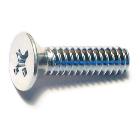 #10-24 X 3/4 Zinc Plated Steel Phillips Flat Head Machine Screws - 100 Count