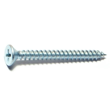 #10 X 2 Zinc Plated Steel Phillips Flat Head Sheet Metal Screws - 100 Count