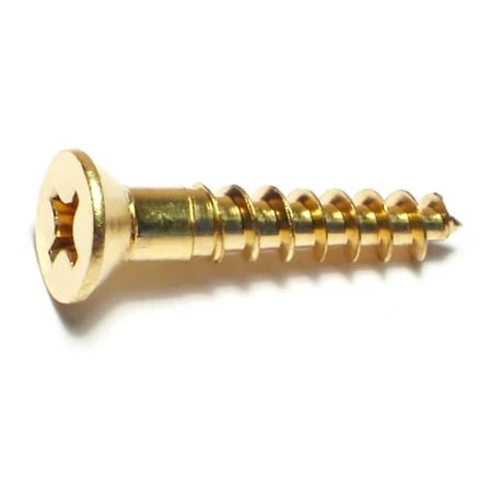 #12 X 1-1/4 Brass Phillips Flat Head Wood Screws - 100 Count