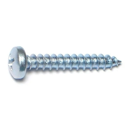 #10 X 1-1/4 Zinc Plated Steel Phillips Pan Head Sheet Metal Screws - 100 Count