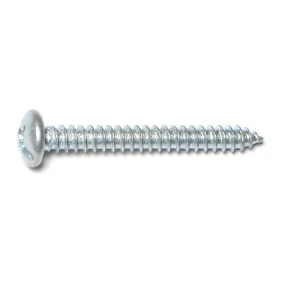 #12 X 1-3/4 Zinc Plated Steel Combo Pan Head Sheet Metal Screws - 100 Count