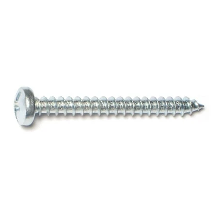#10 X 1-3/4 Inch Zinc Plated Steel Combo Pan Head Sheet Metal Screws