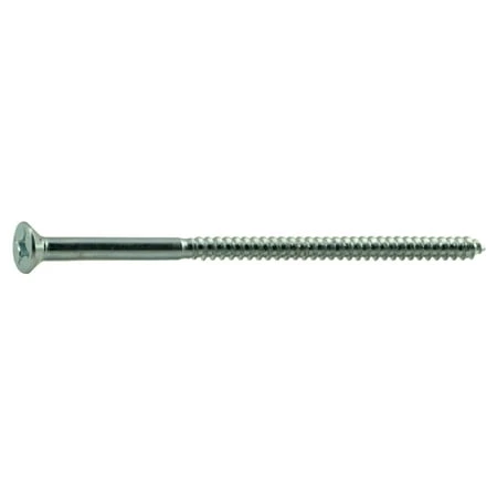 #10 X 4 Zinc Plated Steel Phillips Flat Head Wood Screws - 100 Count