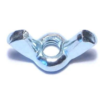 #10-24 Zinc Cold Forged Wing Nuts - 29/32 Inch Steel Coarse Thread