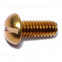 Slotted Round Machine Screws 1/4-20 X 5/8 Brass - Durable Fasteners For Various Applications