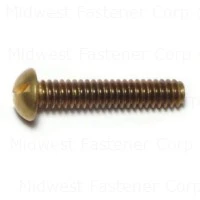 Slotted Round Machine Screws 10-24 X 1 Inch Brass - Durable Fasteners