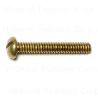 Slotted Round Machine Screws 10-24 X 1-1/4 Brass - Durable Fasteners For Various Applications
