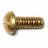 Slotted Round Machine Screws 10-24 X 1/2 Inch Brass - Durable Fasteners