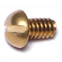 Slotted Round Machine Screws 6-32 X 1/4 Inch Brass - Durable Fasteners