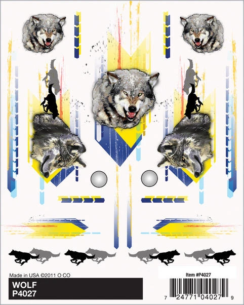 Derby Dry Transfer Decal 4" X 5" Sheet - Wolf Design