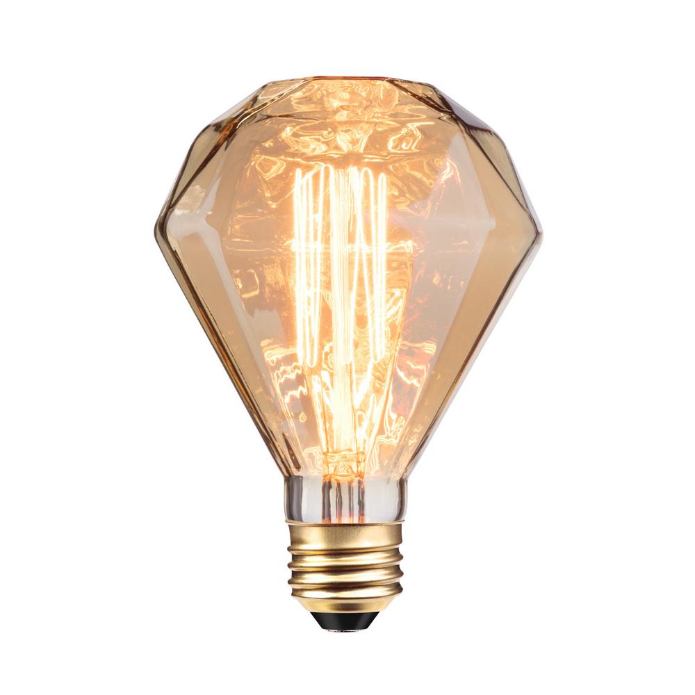 Globe Electric 40W Amber Designer Vintage Edison Diamante Incandescent Light Bulb