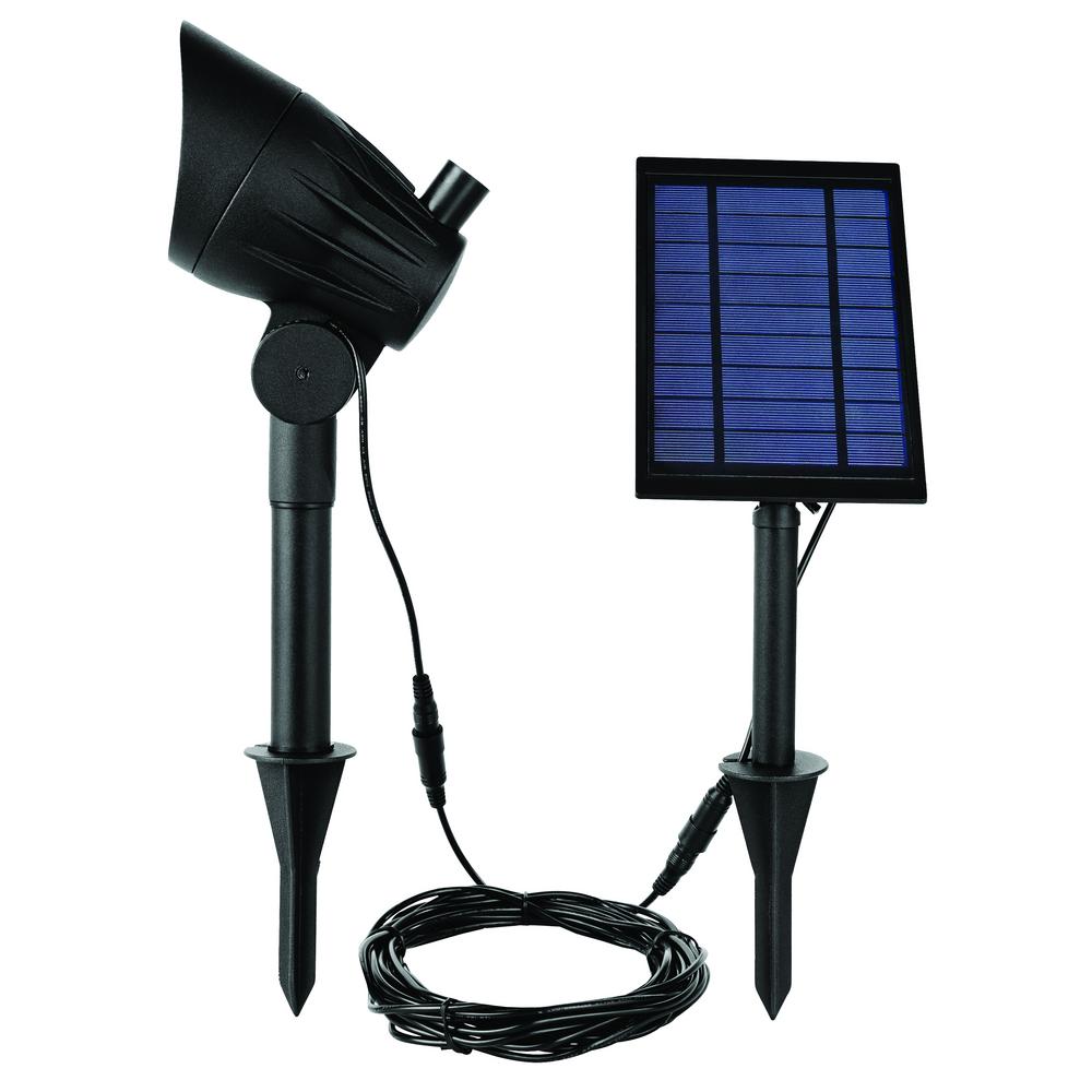 Solar Black LED 100 Lumen Metal Spotlight