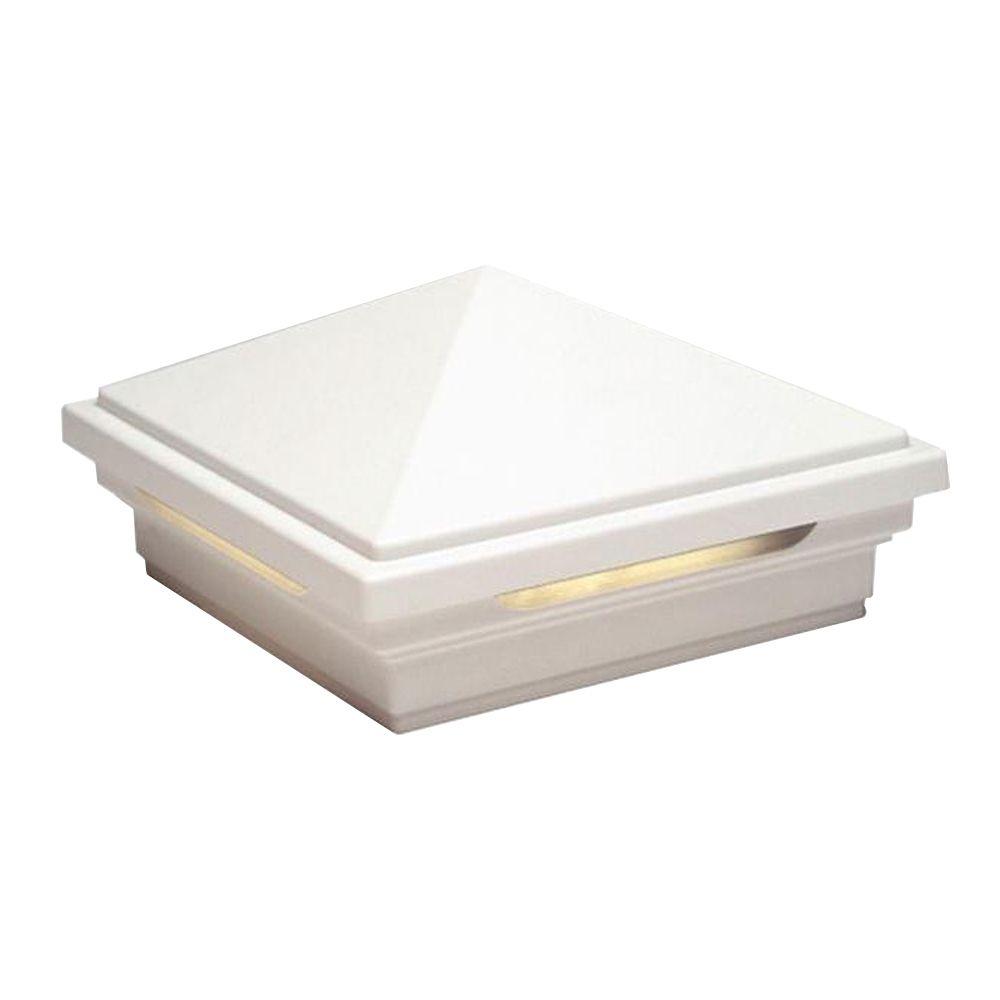 Trex DeckLighting 4 in. x 4 in. White LED Pyramid Post Sleeve Cap Light