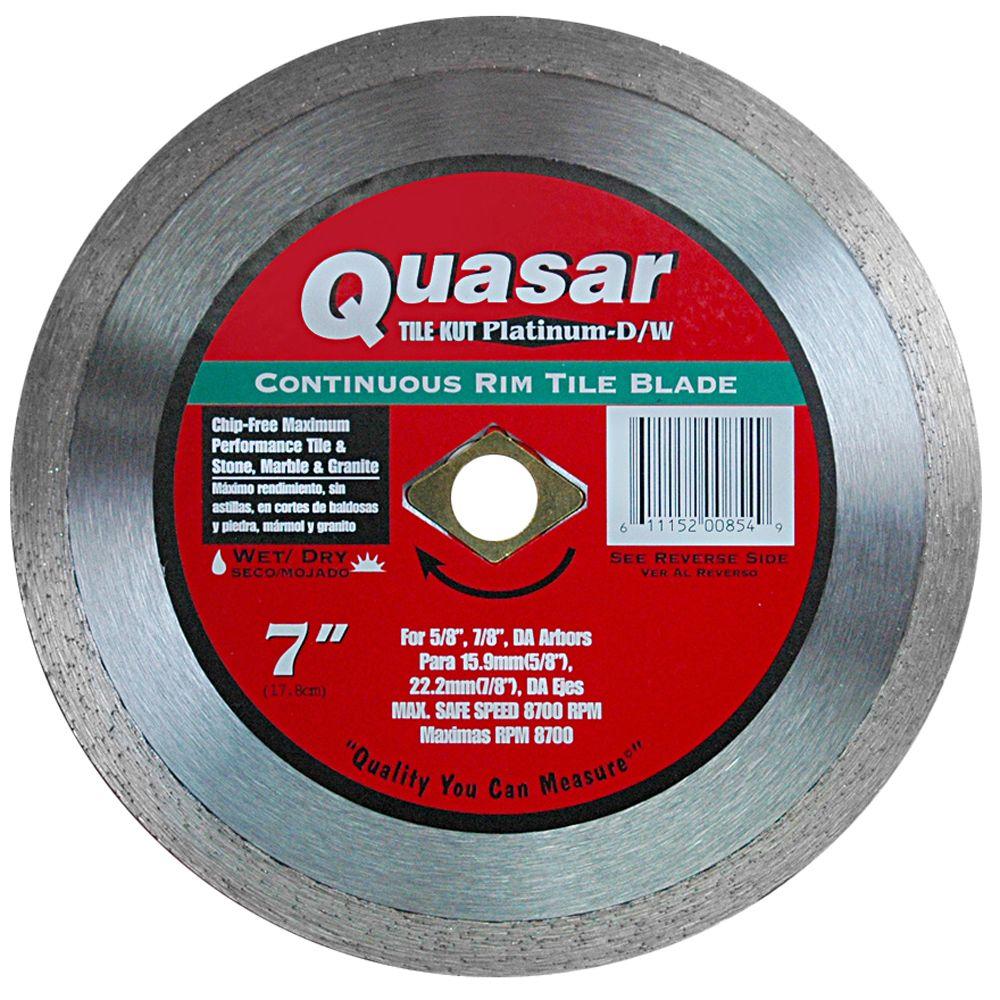 Quasar Tile Kut Platinum D/W 7 in. Continuous Rim Tile Diamond Blade