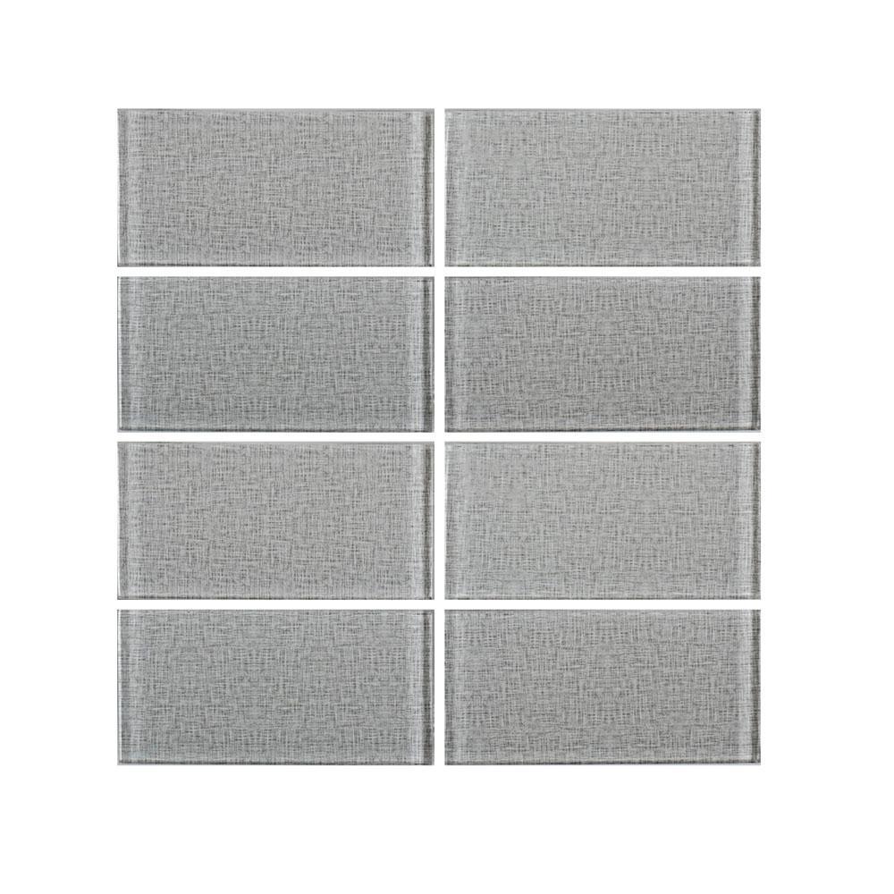 Jeffrey Court Canvas Glass Taupe 3 in. x 6 in. Glossy Glass Wall Tile (1 sq. ft. / pack)