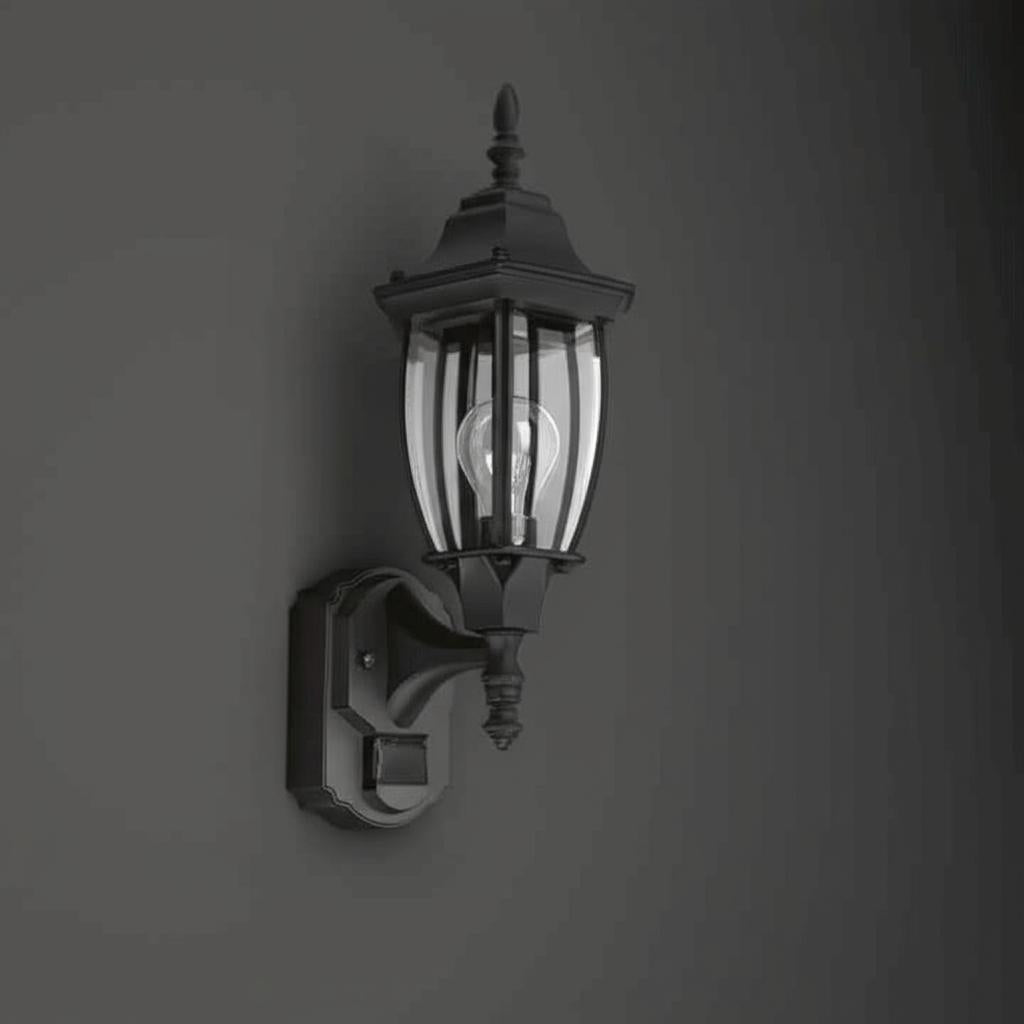 Hampton Bay Alexandria 180° Black Motion-Sensing Outdoor Wall Lantern Sconce