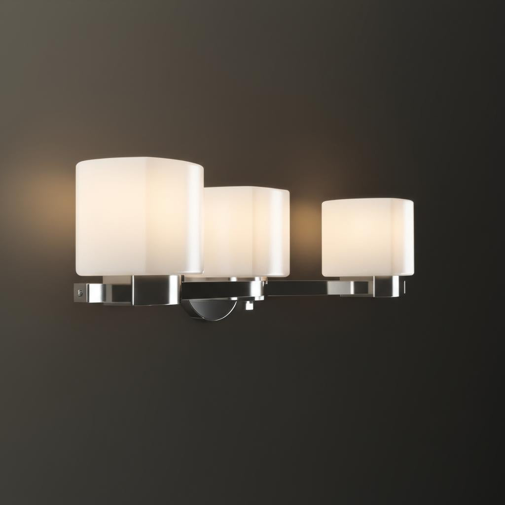 Hampton Bay Aldridge 3-Light Brushed Nickel Vanity Light with Etched White Glass Shades