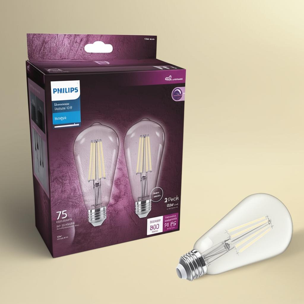 Philips 75-Watt Equivalent ST19 Vintage Edison LED Bulbs, Dimmable, 2-Pack