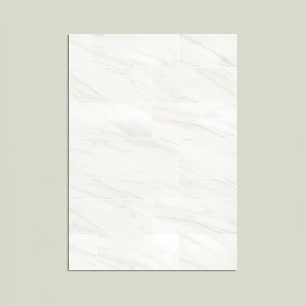 Home Decorators Collection Kolasus White Polished Porcelain Tile 12x24