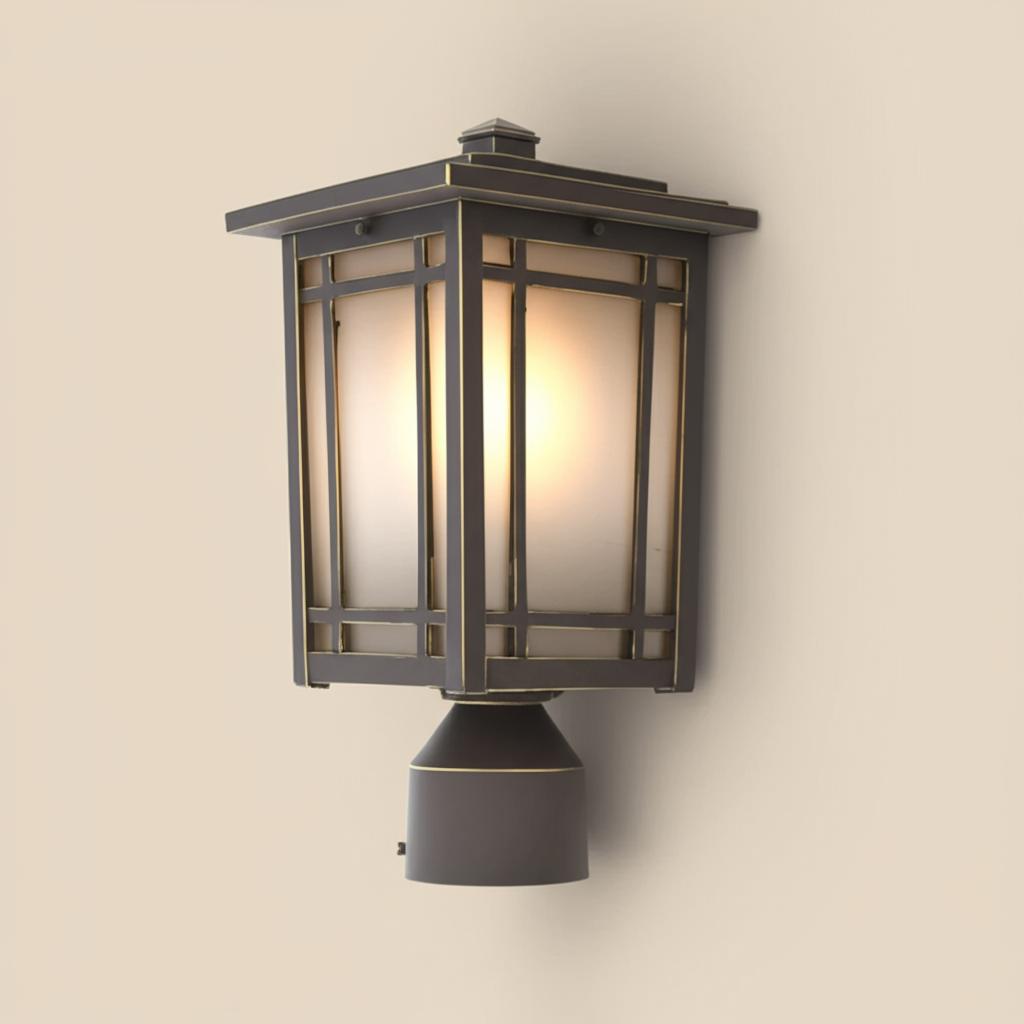 Home Decorators Collection Port Oxford 1-Light Oil-Rubbed Chestnut Outdoor Post Mount Lantern
