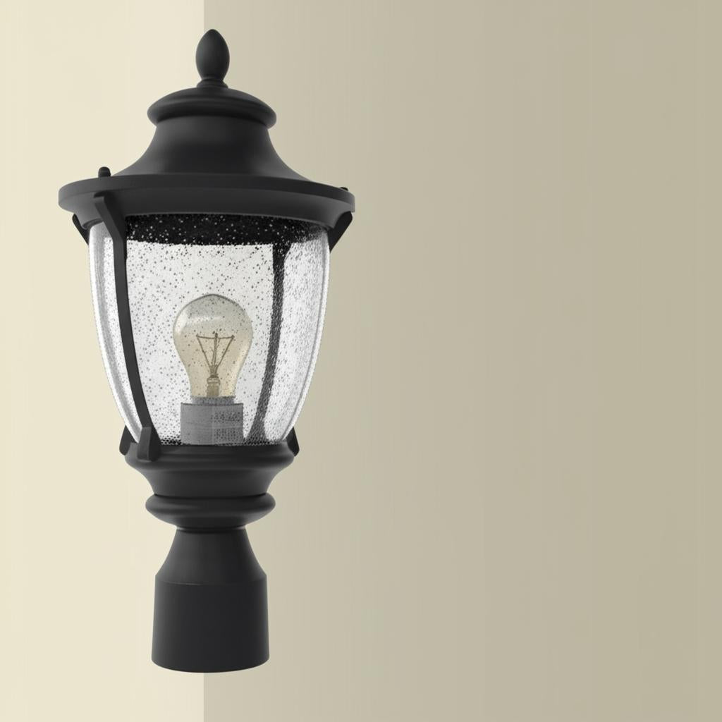 Home Decorators Collection Wilkerson 1-Light Black Outdoor Post Mount