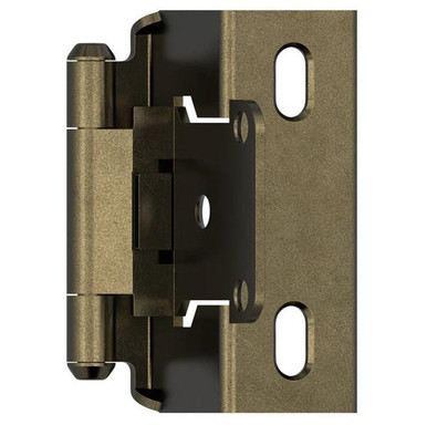 Amerock FULL WRAP 1/2 In (13 Mm) Overlay Hinge Self Closing Burnished Brass BPR7550BB