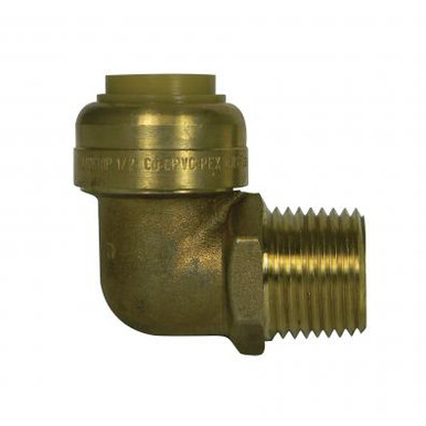 A.Y. McDonald Lead Free Brass Push to Fit Copper Pipe elbow 1/2" Copper Pipe x 1/2"MPT