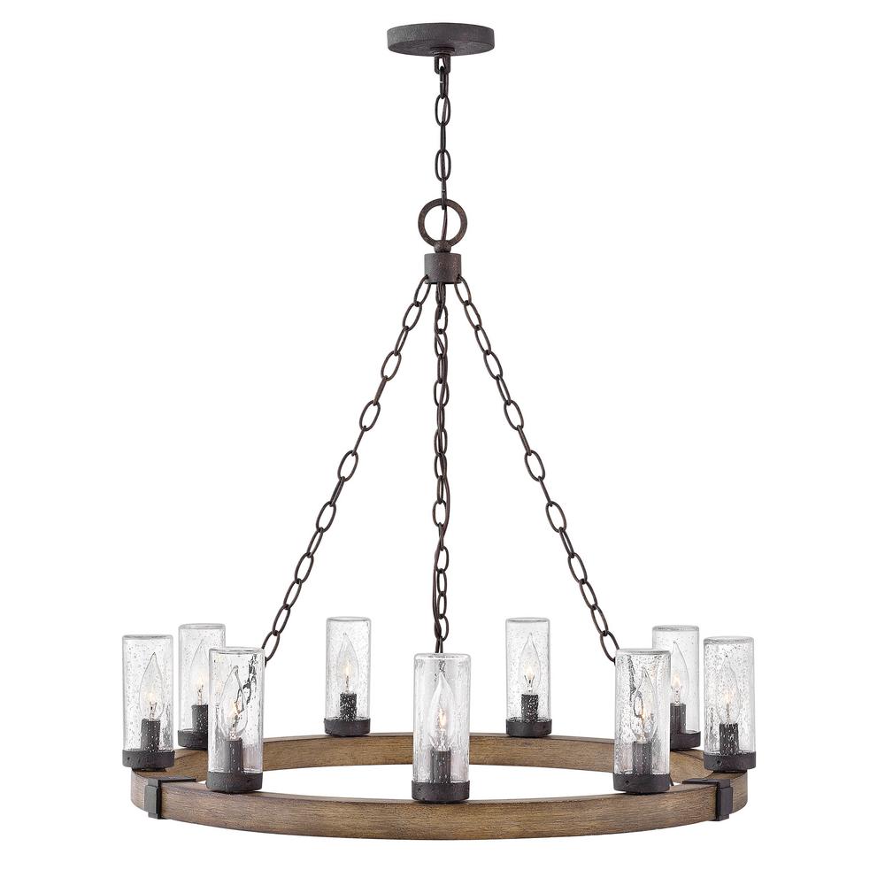 Sawyer 9-Light Sequoia Outdoor Single Tier Chandelier