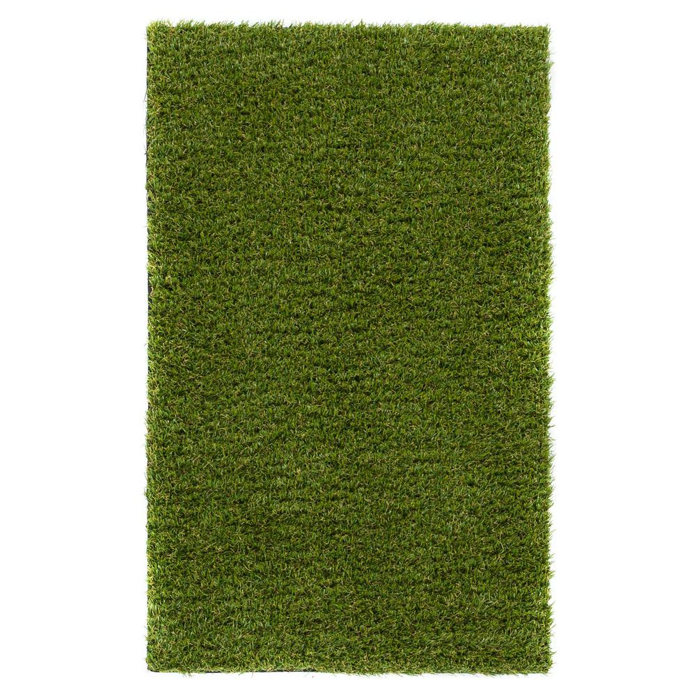 Well Woven Arcadia 1 ft. 8 in. x 2 ft. 7 in. Turf Green Artificial Grass Rug