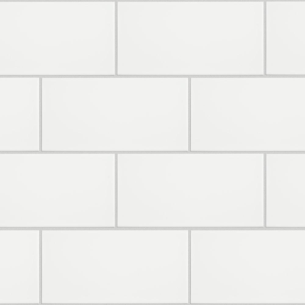 Merola Tile Projectos 7-3/4 in. x 3-7/8 in. Neve Matte Ceramic Subway Floor and Wall Subway Tile (11.46 sq. ft. / case)