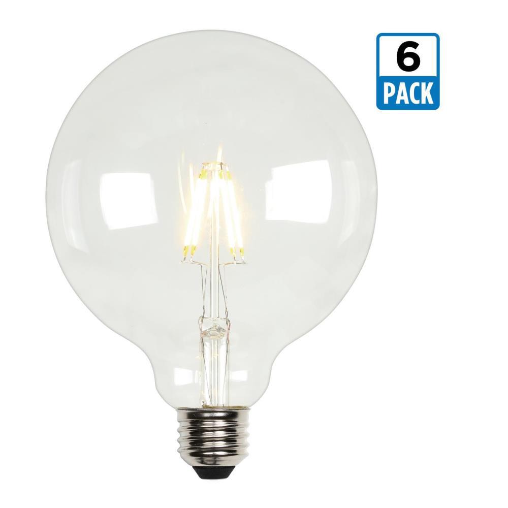 Westinghouse 60-Watt Equivalent G40 Dimmable Clear Filament LED Light Bulb Soft White Light (6-Pack)