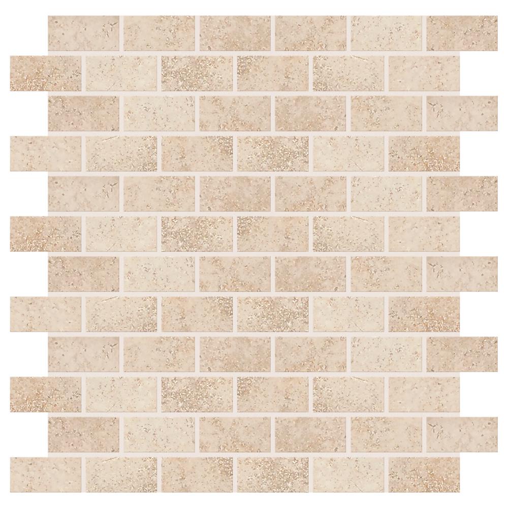 Daltile Briton Bone 12 in. x 12 in. x 8 mm Ceramic Mosaic Floor and Wall Tile (1 sq. ft. / piece)