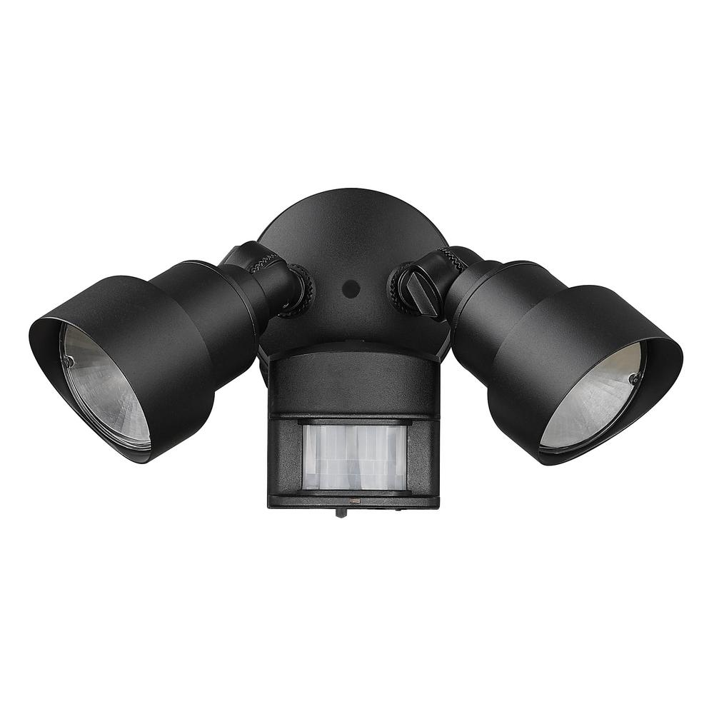Acclaim Lighting Flood Lights 2-Light Matte Black Motion Activated Outdoor LED Light Fixture