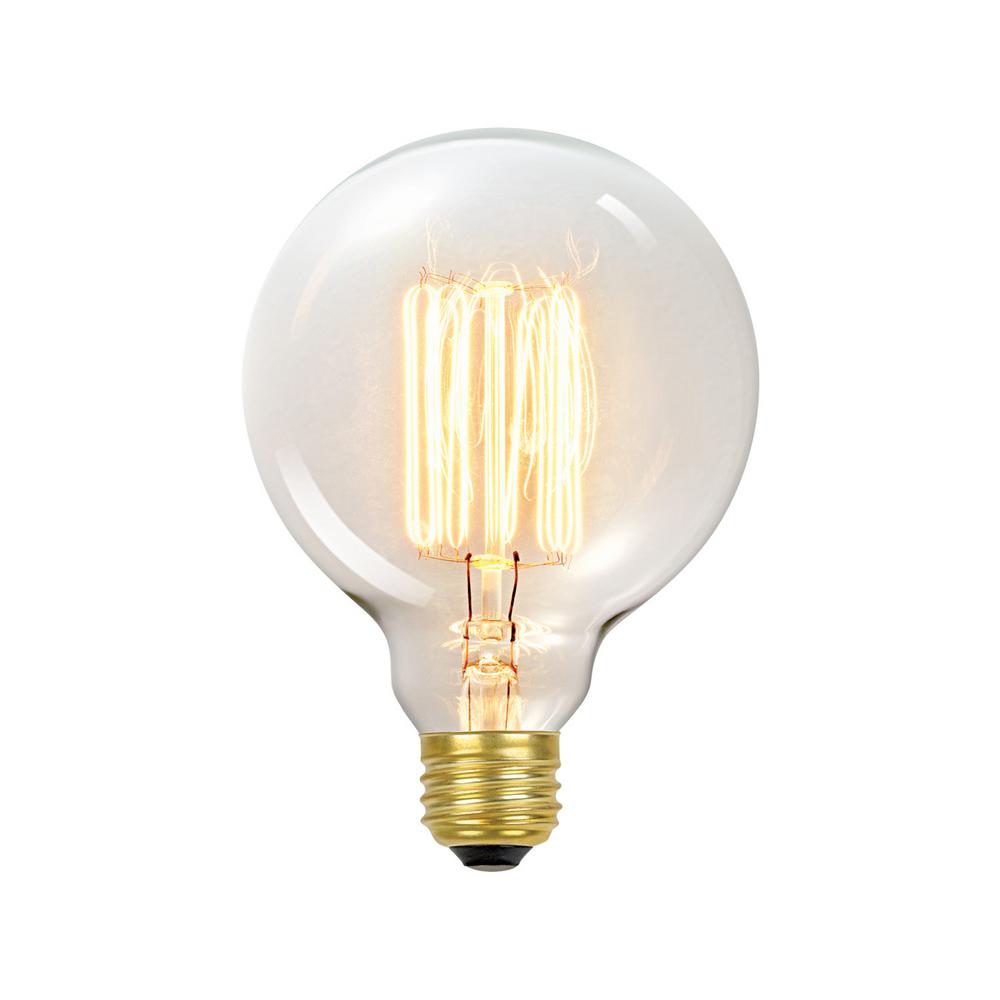 Globe Electric 60-Watt Incandescent G30 E26 Vintage Edison Vanity Tungsten Filament Light Bulb - Antique Edison