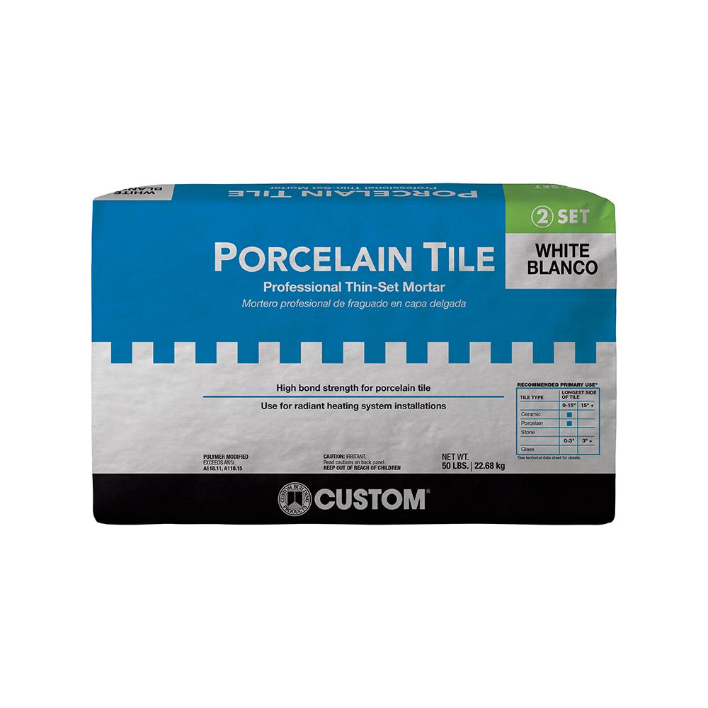 Custom Building Products Porcelain Tile White 50 lbs. Fortified Thinset Mortar