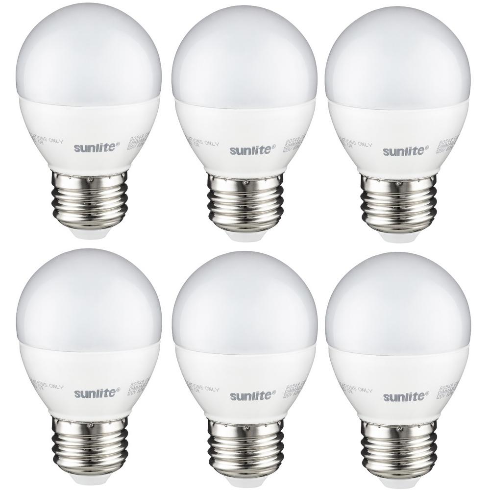 Sunlite 60-Watt Equivalent Frost Warm White G16 Dimmable LED Light Bulb (6-Pack)