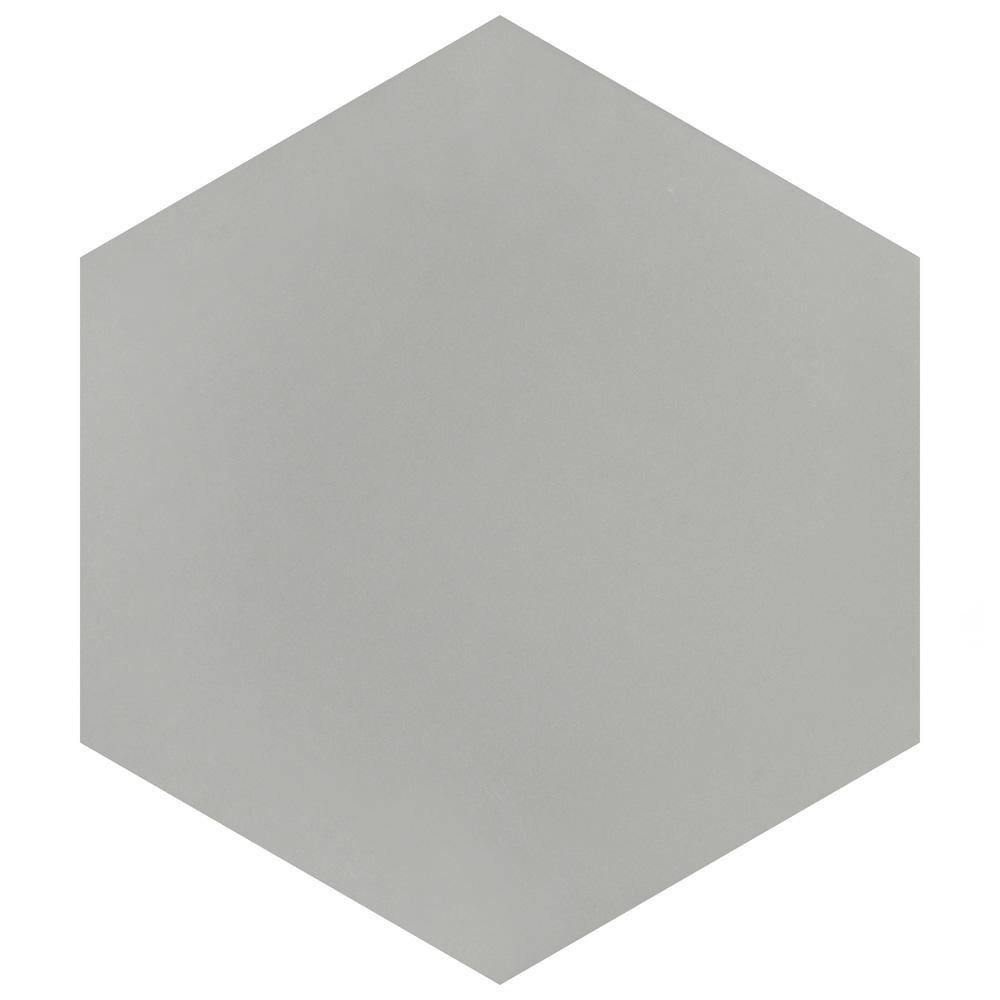 Merola Tile Textile Hex Silver 8-5/8 in. x 9-7/8 in. Porcelain Floor and Wall Tile (11.56 sq. ft. / case)