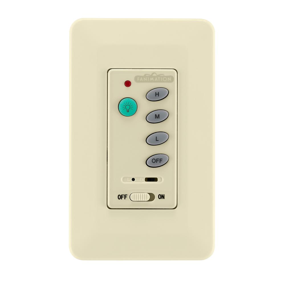 3-Speed Wall Control with Receiver Non-Reversing Switch, Light Almond