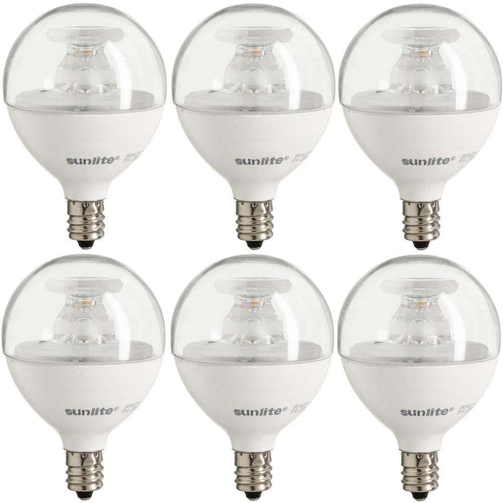 Sunlite 40-Watt Equivalent Clear Warm White G16.5 Dimmable LED Light Bulb (6-Pack)
