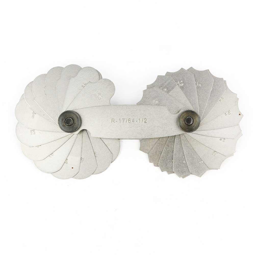 17/64 inch up to 1/2 inch Radius Gauge 26 leaves