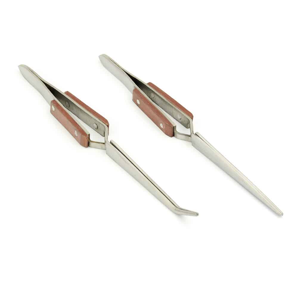 2pc Fiber Grip Tweezer Set