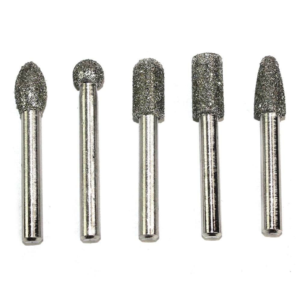 5PC Diamond Burr Set – 1/4 Inch Shank, 50 Grit – Coarse